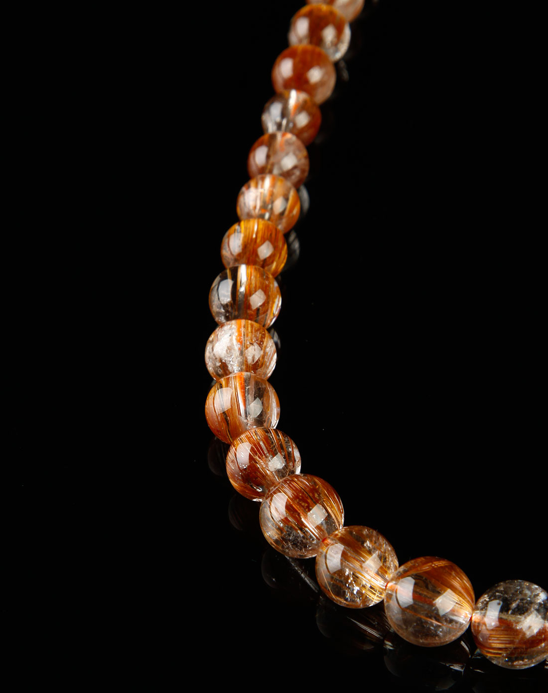 茶色极品铜顺水晶项链