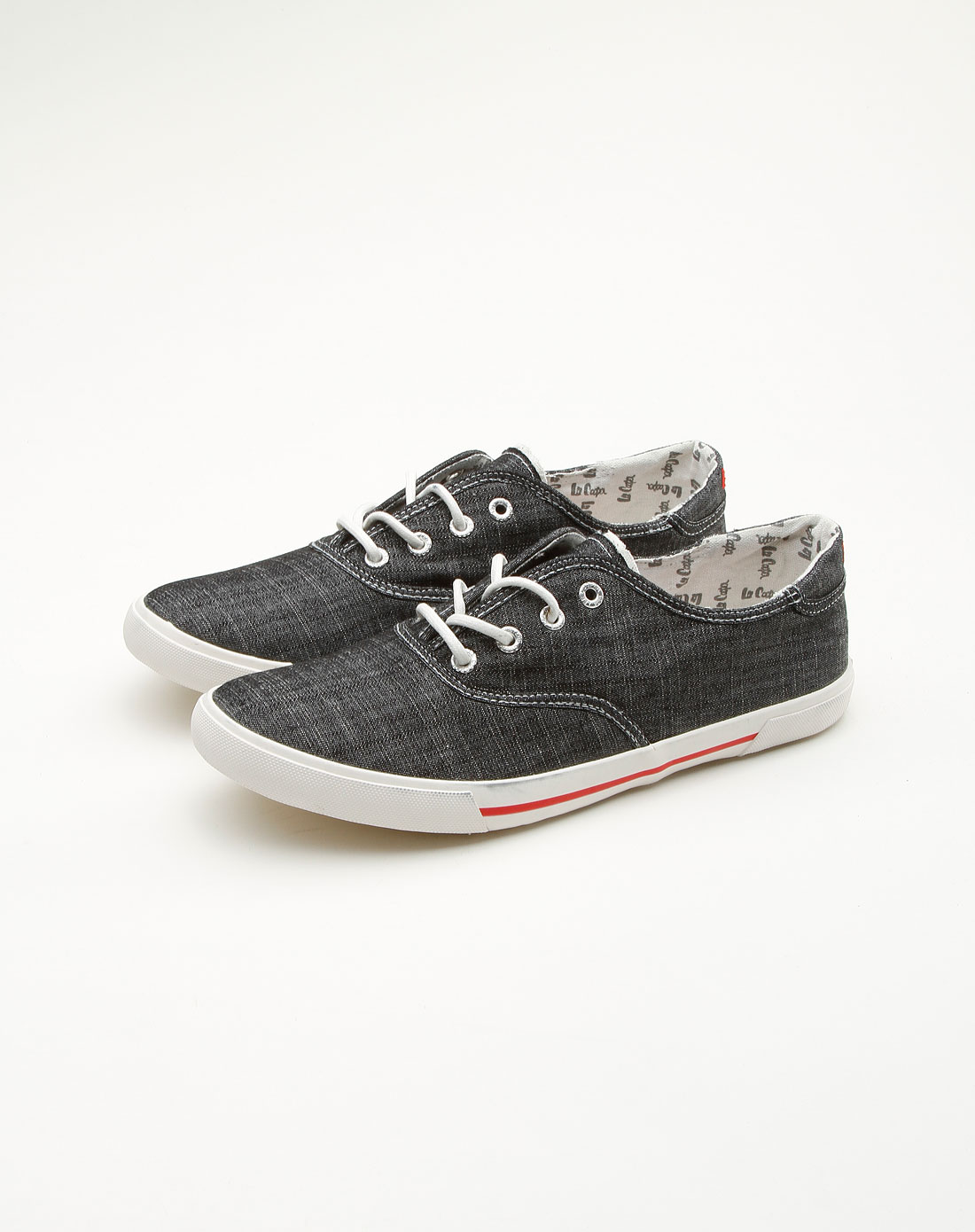 男款黑灰色舒适简洁绑带轻便胶鞋