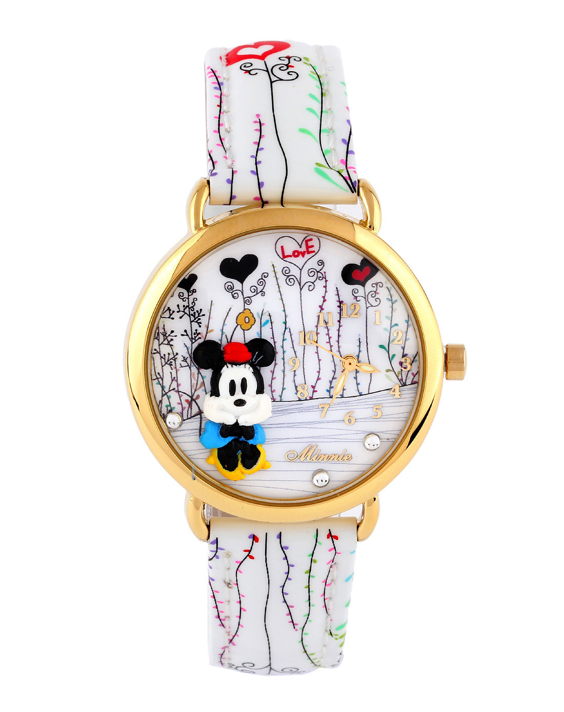 百迪baidi&迪士尼disney手表专场-disney cuties 女款金/白色人物造型
