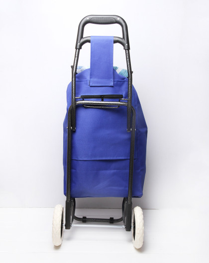 蓝色可折叠购物车