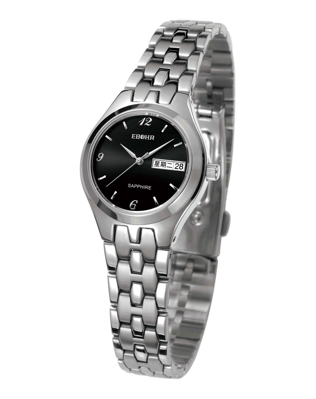 依波ebohr女款依波黑面精品正装系列带日历石英02223247黑面_唯品会