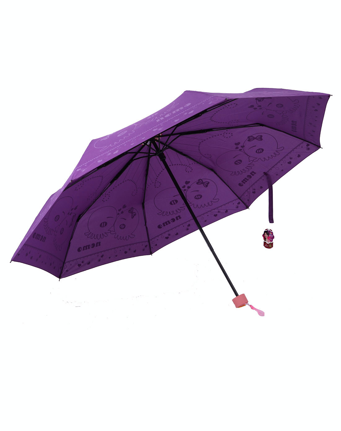 紫色三折浪漫童年伞