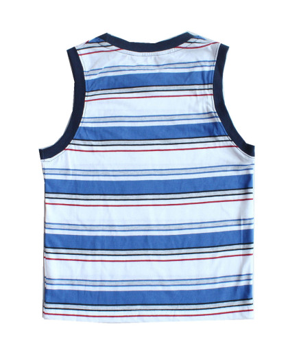 男童蓝白条背心