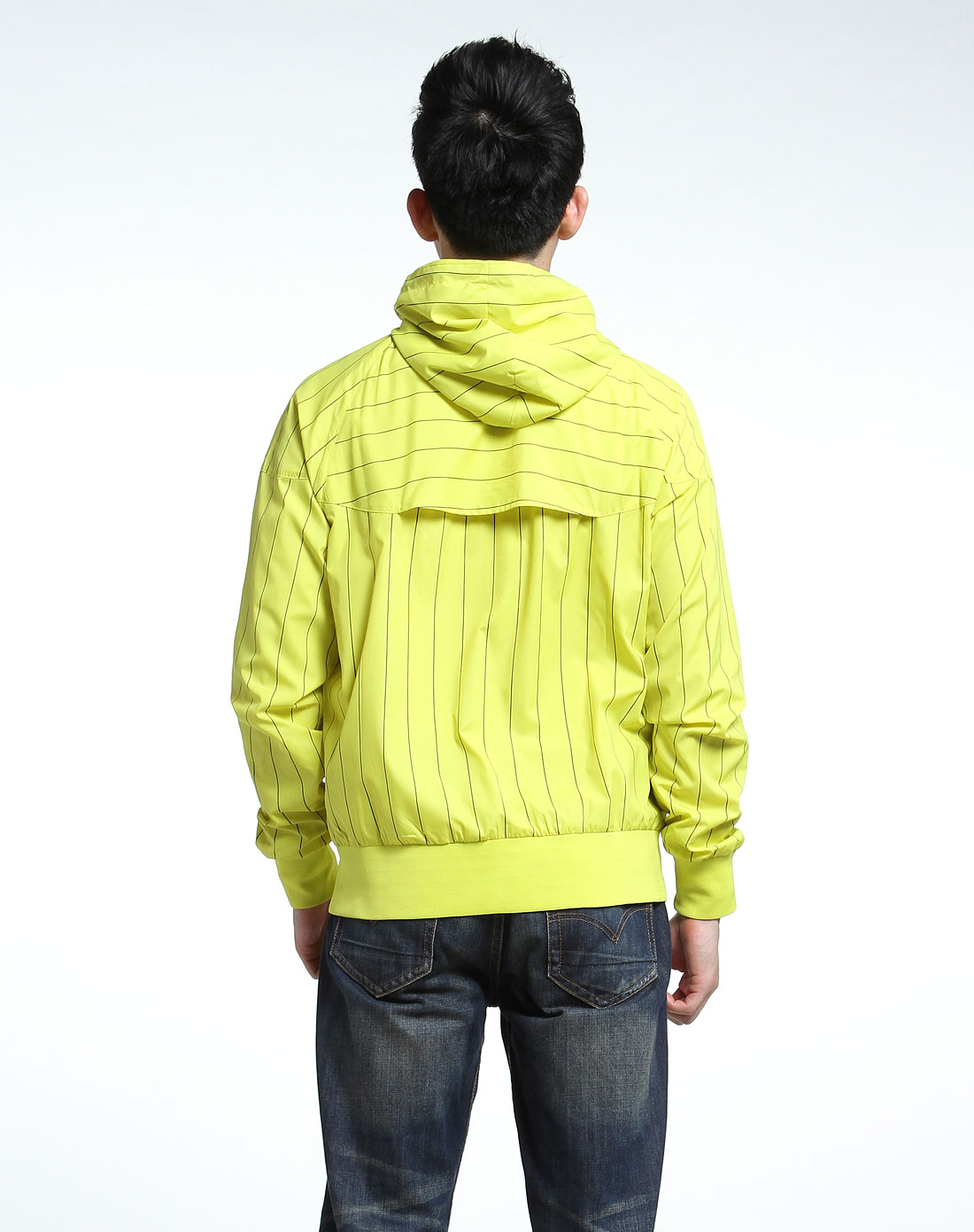 耐克nike男士专场-男款香蕉黄色连帽拉链长袖卫衣