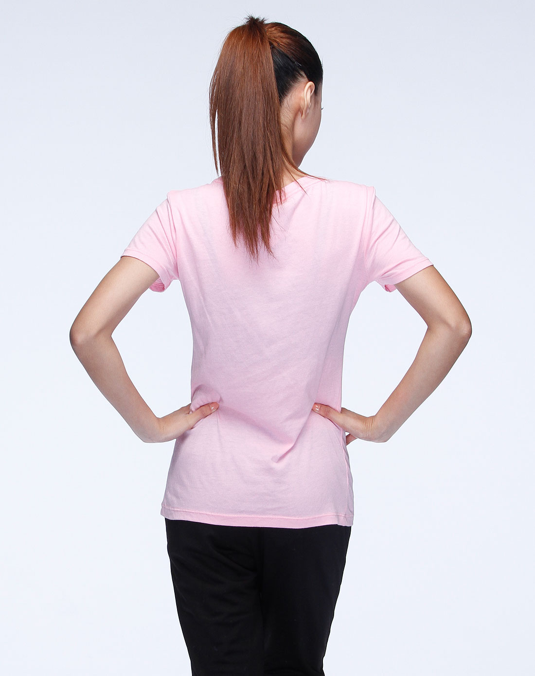 abercrombie & fitch 少女粉红色印字母短袖t恤