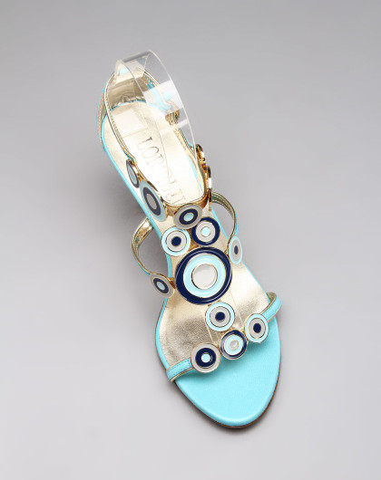 鞋专场loriblu 女款浪漫优雅头层牛皮高跟凉鞋蓝色a1alr009024_唯品会