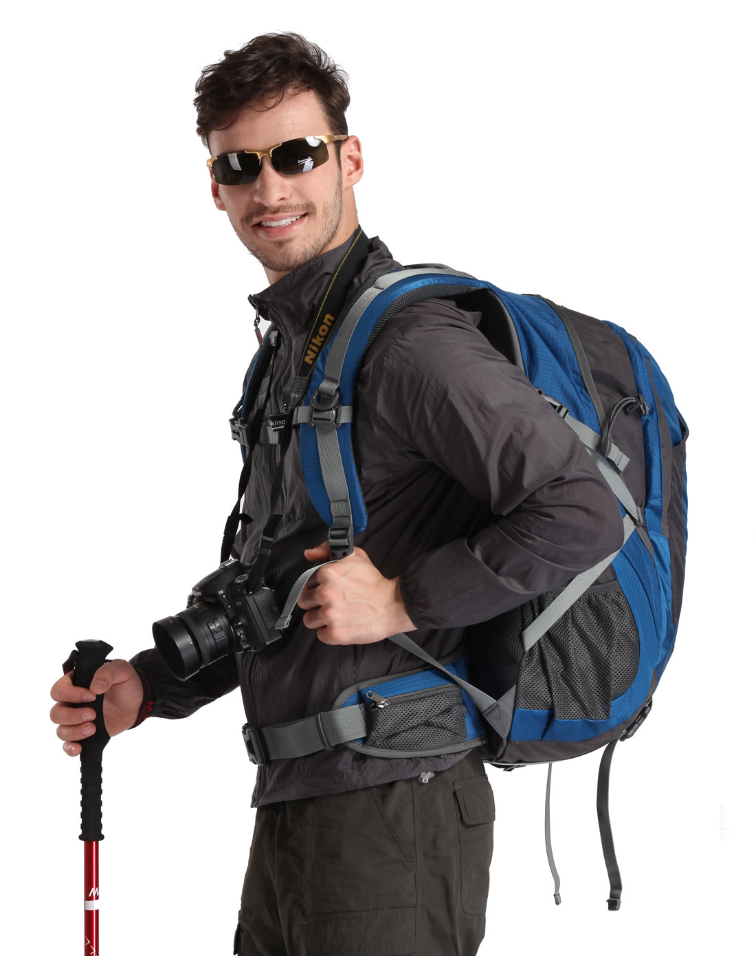 情侣湖蓝色全新背负登山包 40l