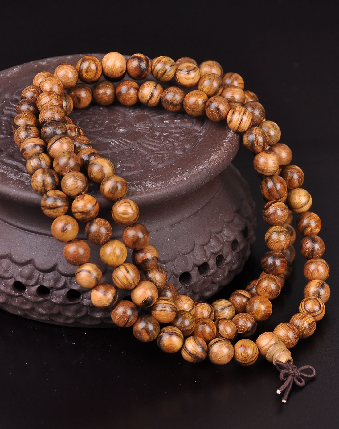 天然原木花奇楠木念珠