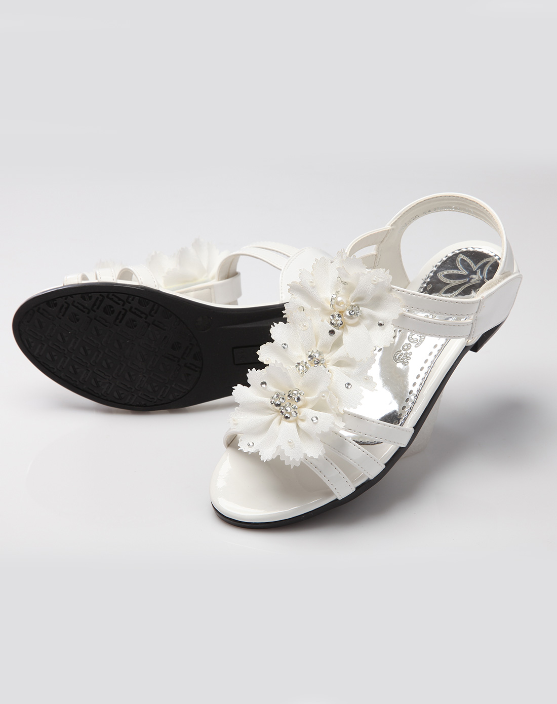 小叮当dingdang男女童鞋专场女中童白色凉鞋(31码-37码)db352010_唯品