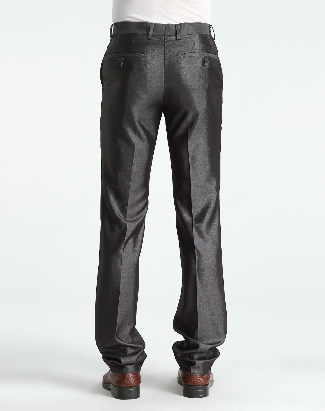 黑色亮面时尚长西裤