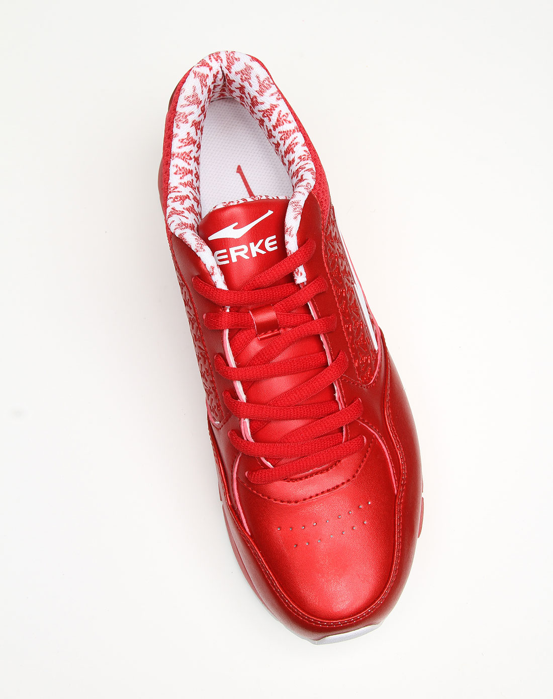 [ 鸿星尔克 ] 男款大红色压纹减震复古慢跑鞋