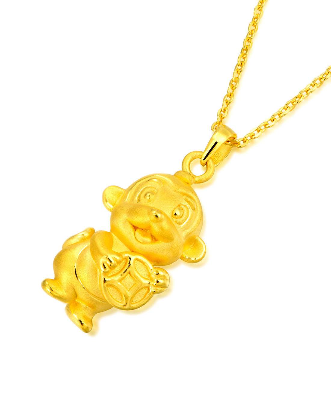 精装足金十二生肖猴吊坠