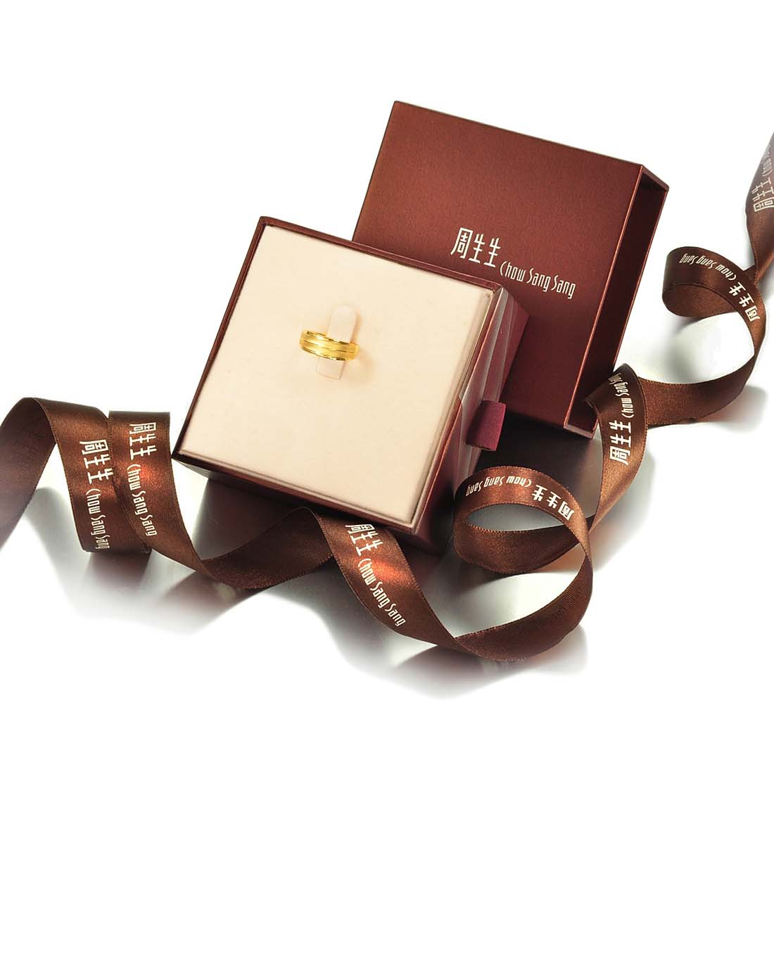 周生生珠宝-足金蛇肚车花戒指 3.8克