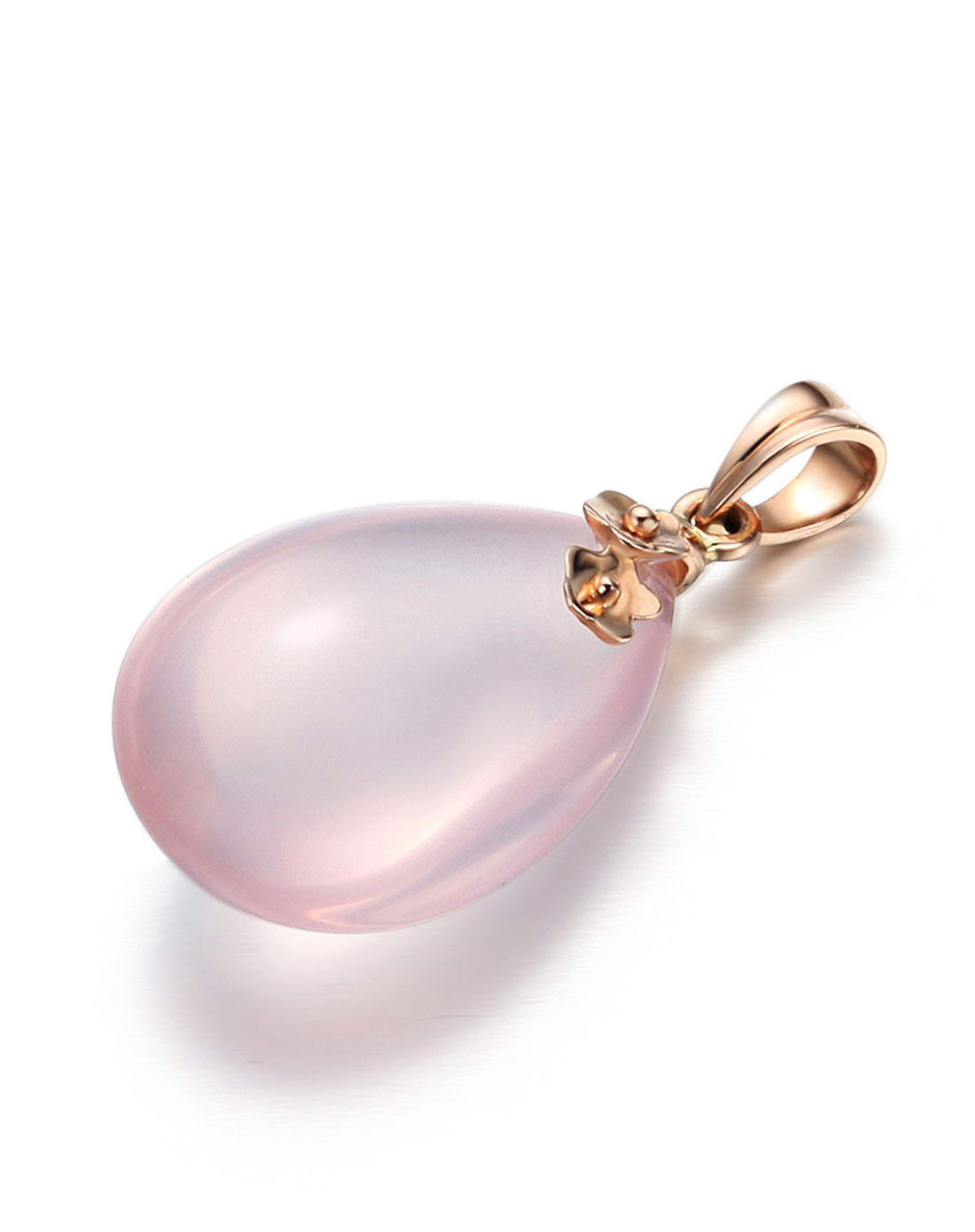 玫瑰18k金芙蓉石吊坠
