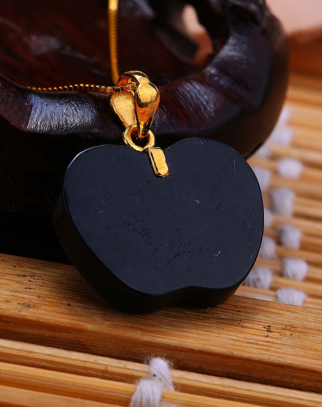 金镶和田墨玉吊坠 赠银链附国检证书