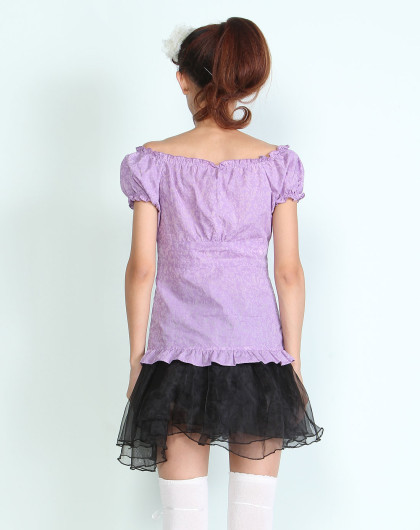 粉紫色短袖衬衫