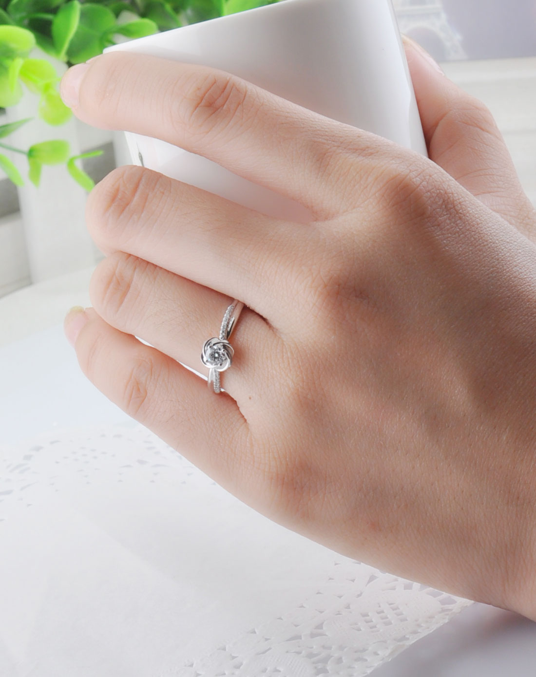 pt950钻石女戒主钻20分情深深