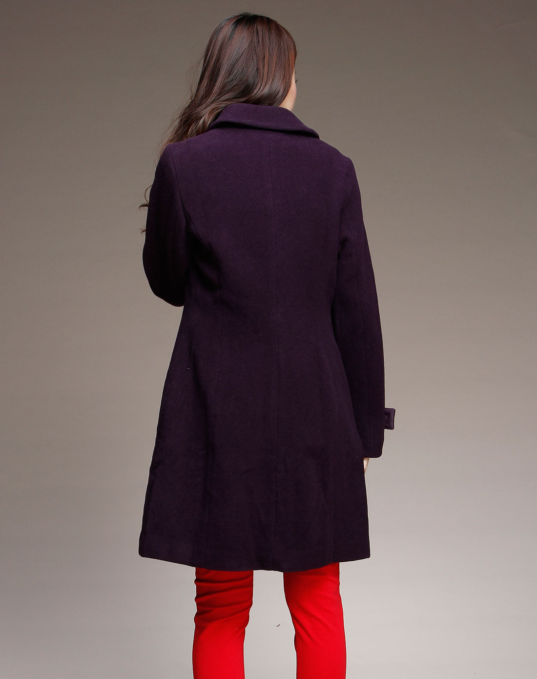 (没来样)女款深李子色厚外套(羊绒/羊毛,皮衣)