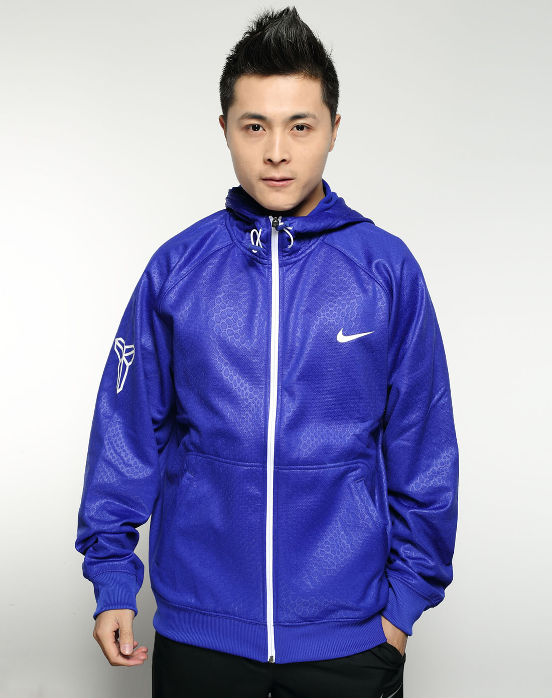 耐克nike男士专场-男子蓝色开身连帽茄克
