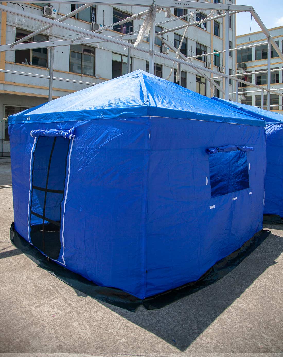 中性蓝色移动之家超大钢管帐篷