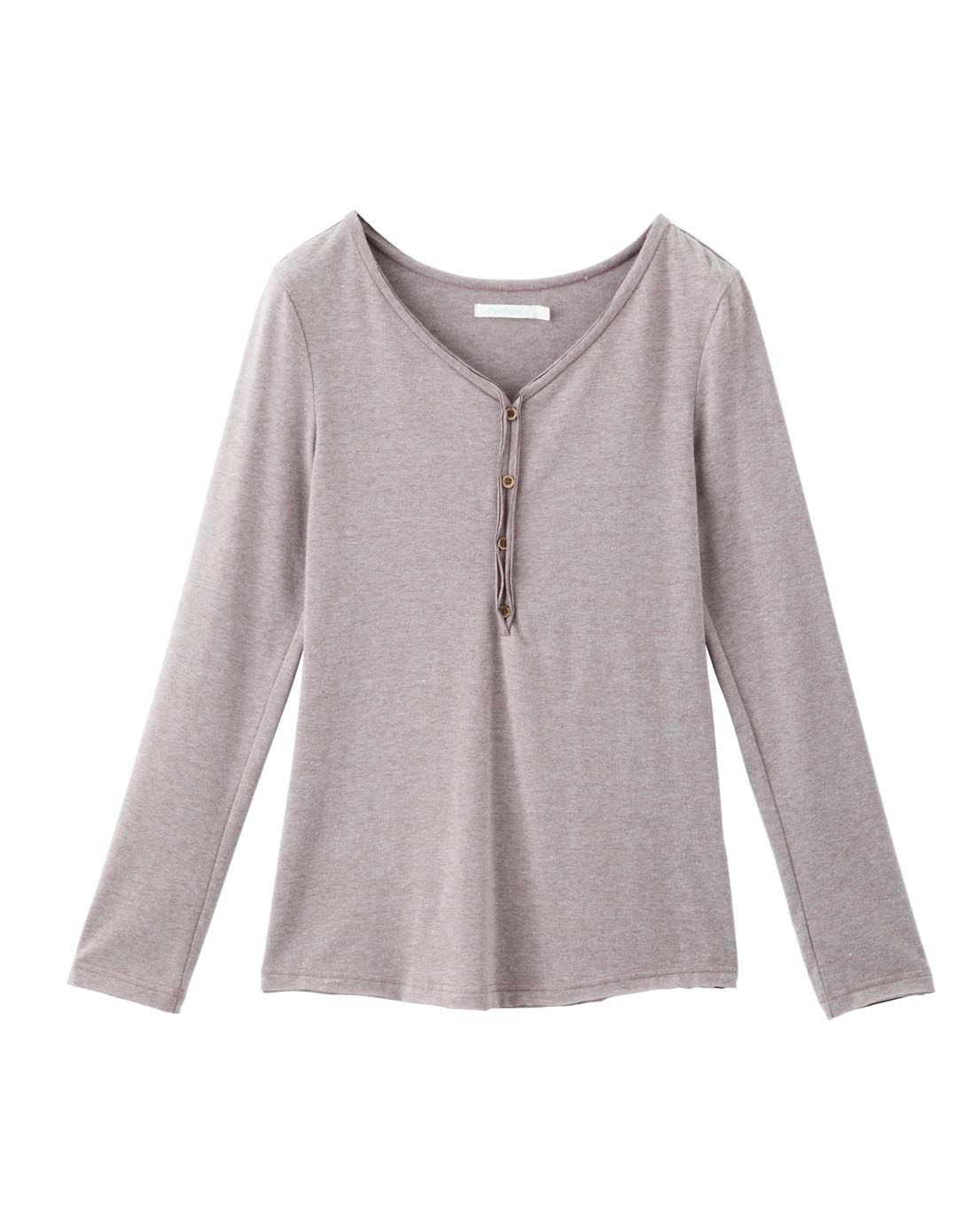 紫灰色斯文简约长袖t恤