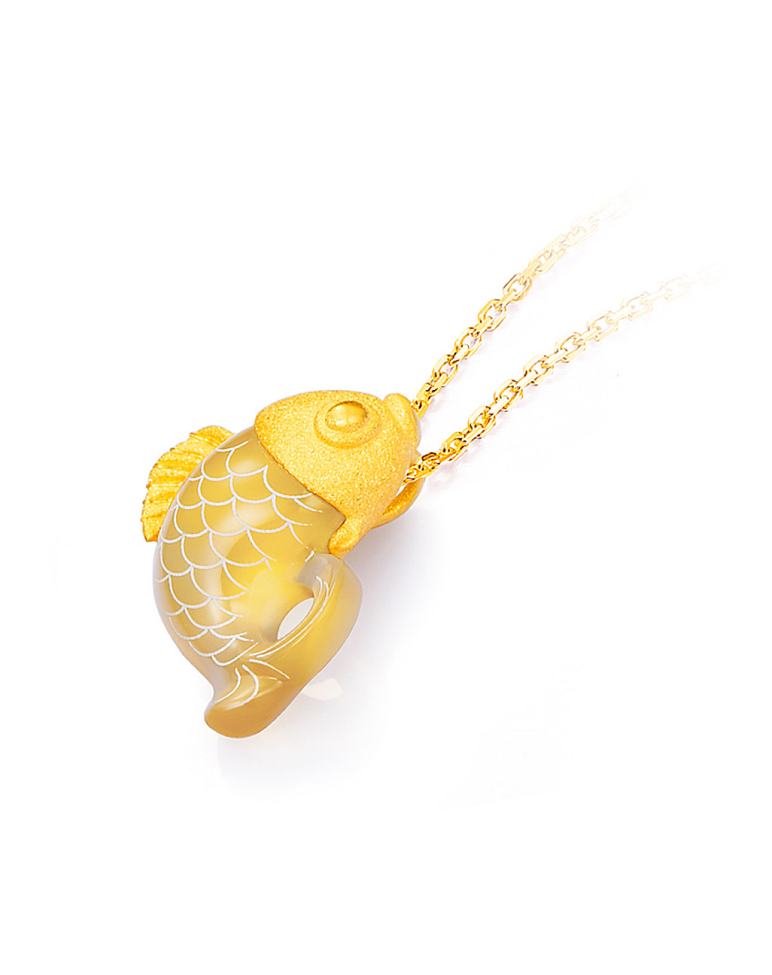 周大福chow tai fook珠宝专场-年年有鱼黄金吊坠