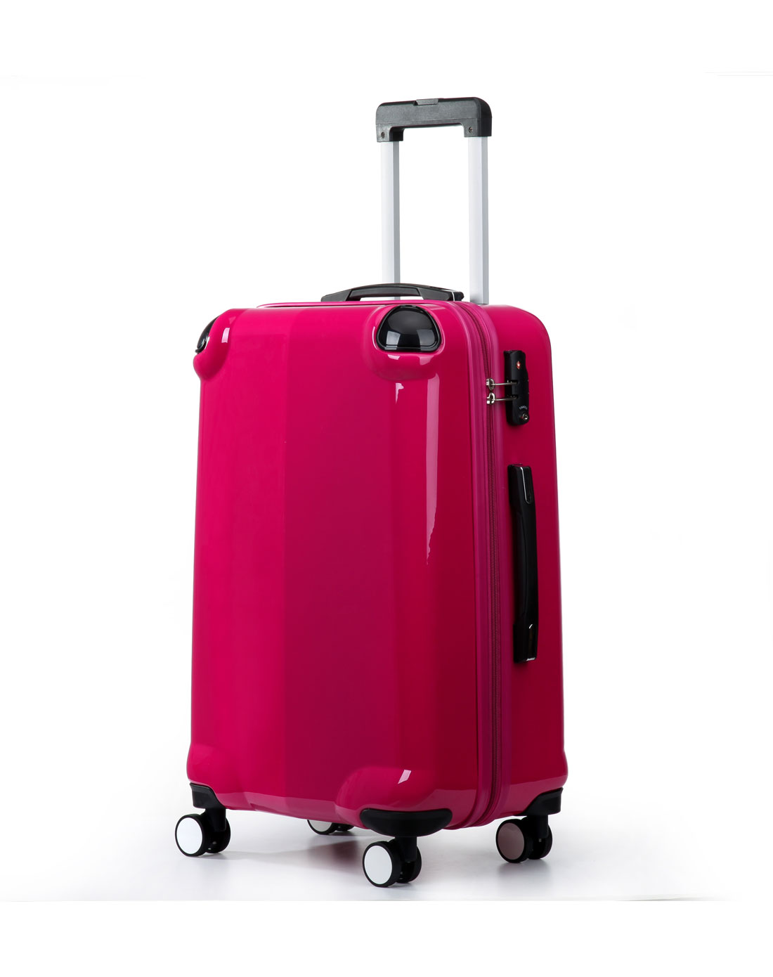 女款玫红色青蛙眼拉杆箱24寸