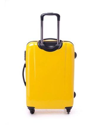 女款19寸黄色pc高端镜面拉杆箱