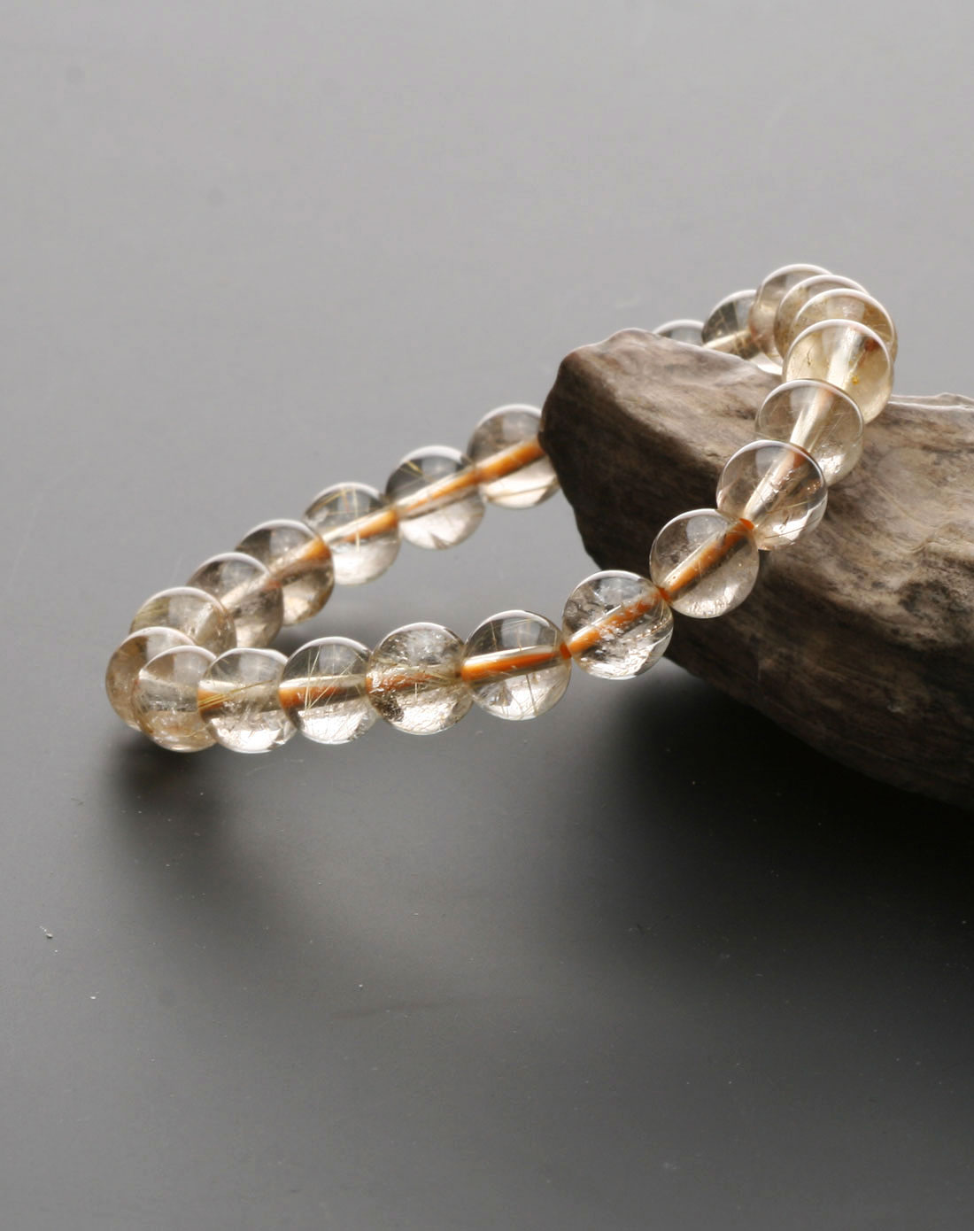 天然水晶金丝发晶手链-婆娑(8-7mm)