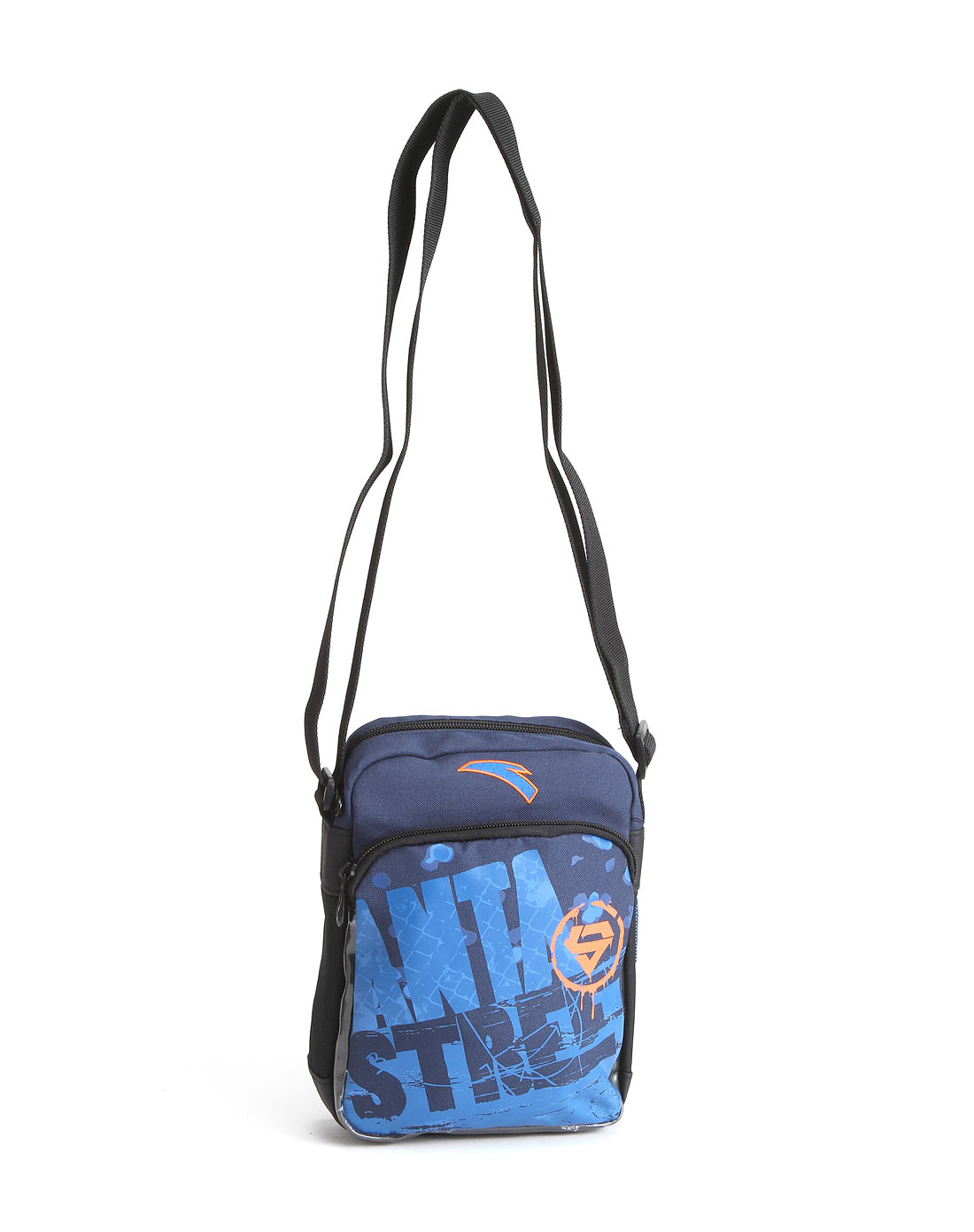 中性黑/蓝色篮球系列时尚休闲小挎包