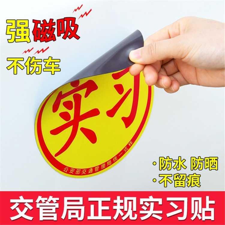 象大侠 实习新手车贴新手上路反光磁性车贴新交规统一装饰标志贴汽车用品