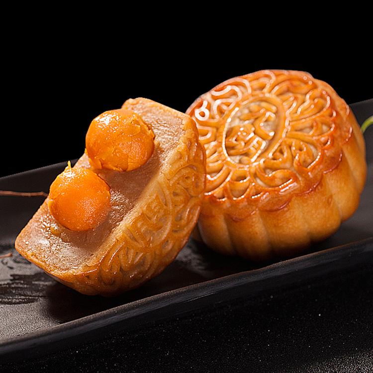 元朗 元朗双黄蛋黄纯莲蓉月饼手工广式中秋节月饼散装150gX2