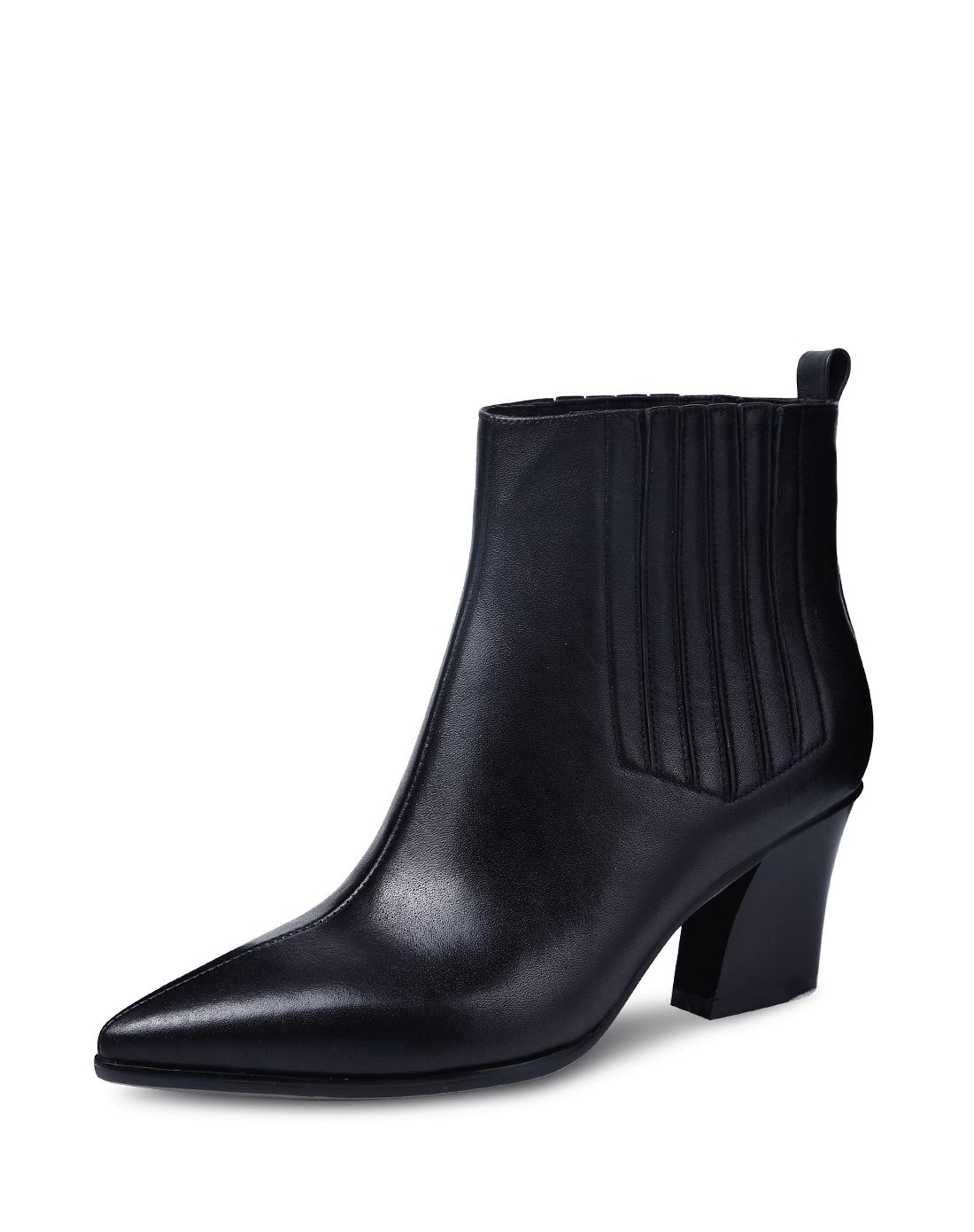 【保暖绒里】特惠新品黑色欧美接拼舒适粗跟短靴x5cxc0139hs_唯品会