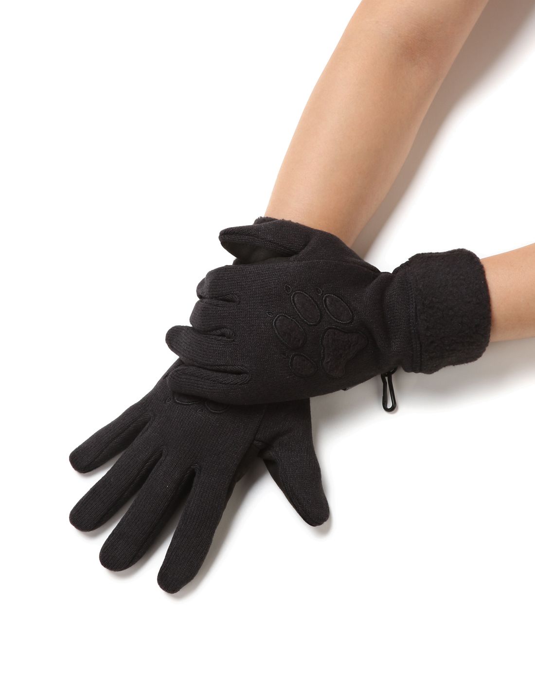 舒适保暖 女款黑色抓绒手套黑色