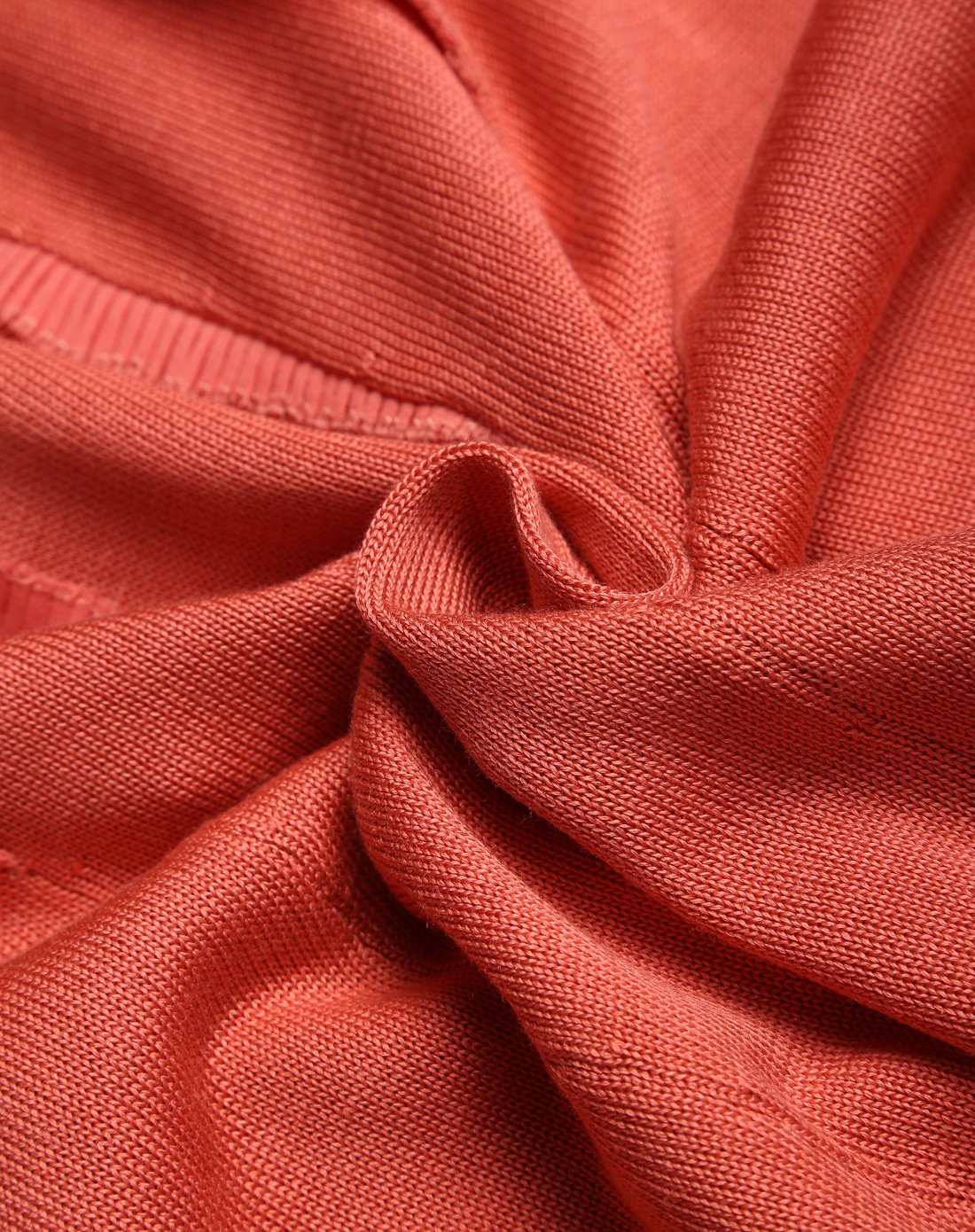 夏姿陈女款褶裥装饰v领蚕丝背心鲑红色