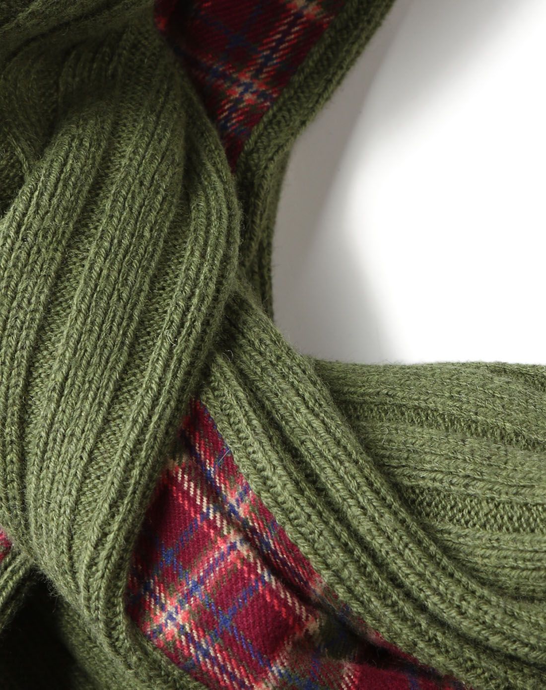 男款绿/红色都市百搭拼接针织围巾