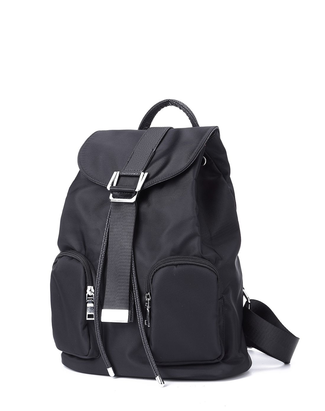 2016年新品女款黑色简约百搭防水布双肩包