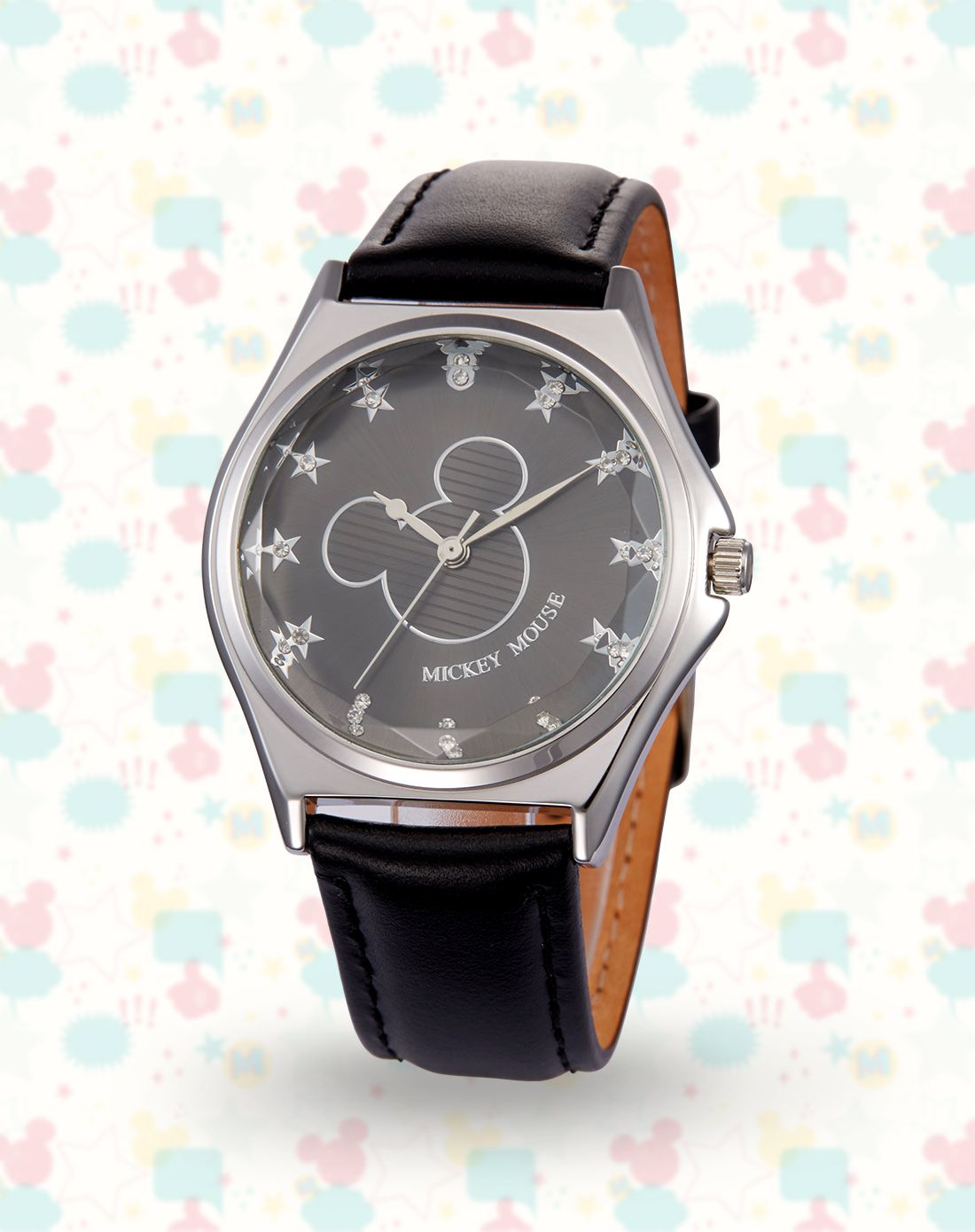 迪士尼 新品 米奇星星刻度皮带石英表