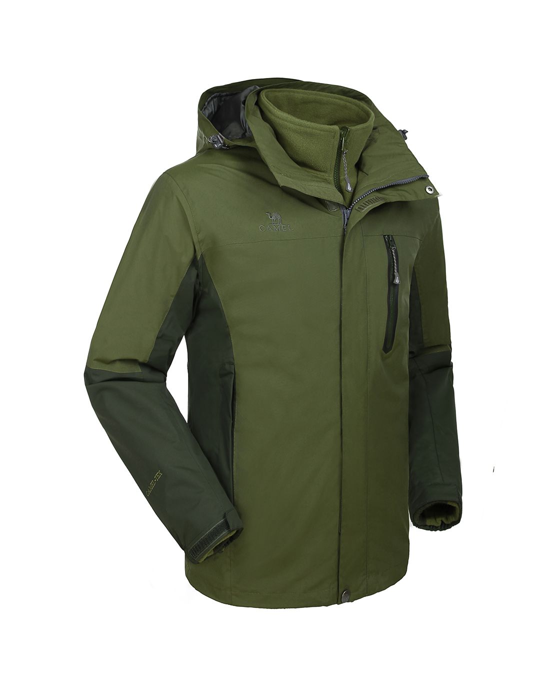 防风保暖三合一 男款军绿/墨绿冲锋衣