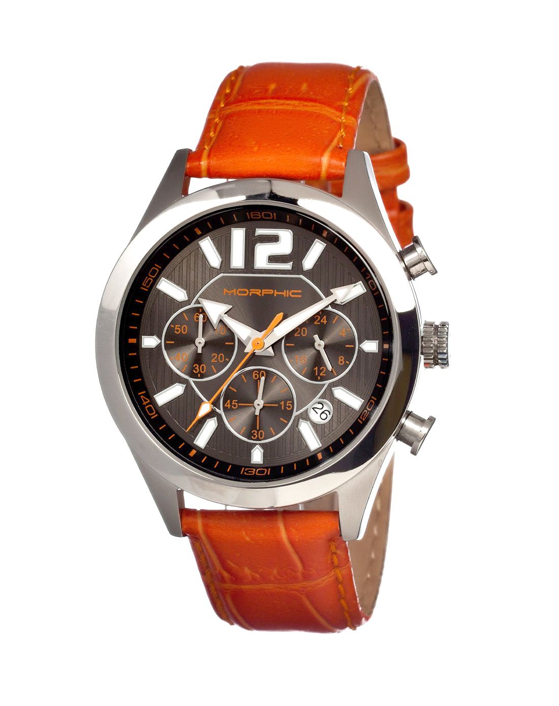 > morphic橙色 & 黑色 m15 系列皮革表带计时腕表mph1505