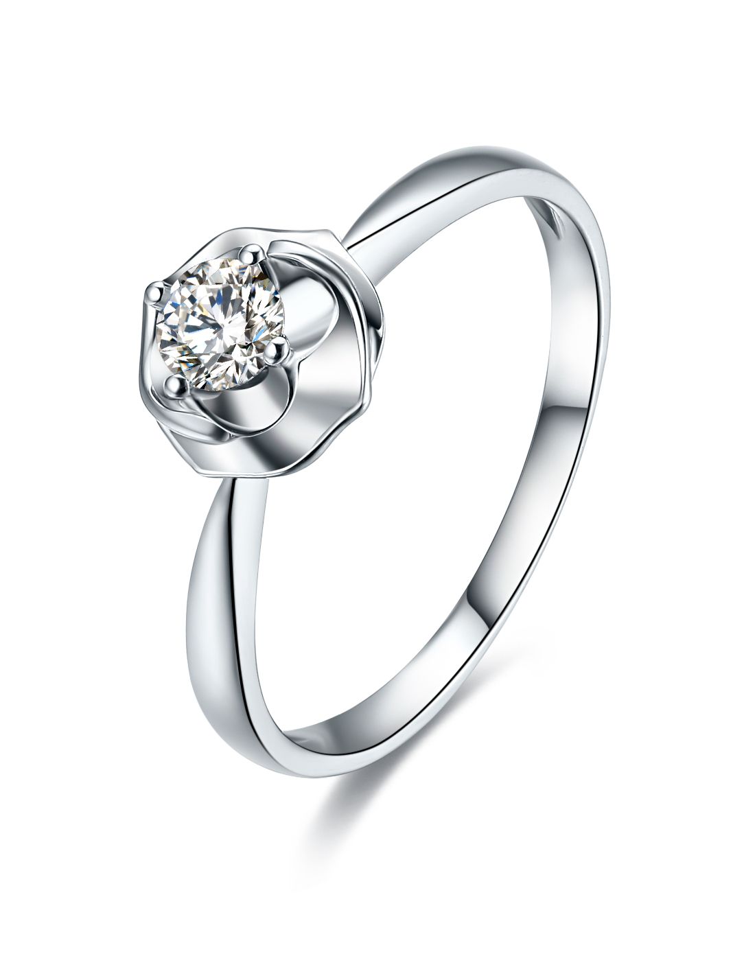 20分h色18k白金钻戒