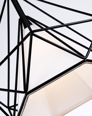 现代简约创意铁艺黑色锥形吊灯