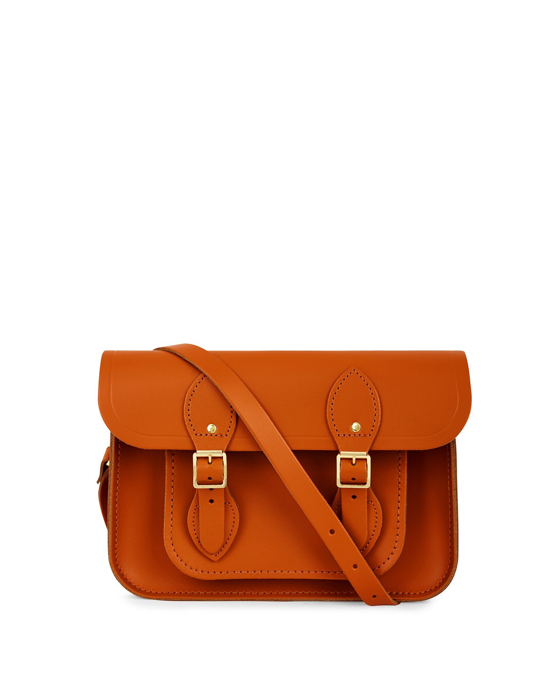 cambridge satchel经典系列女款橙棕色11寸单肩/斜跨包