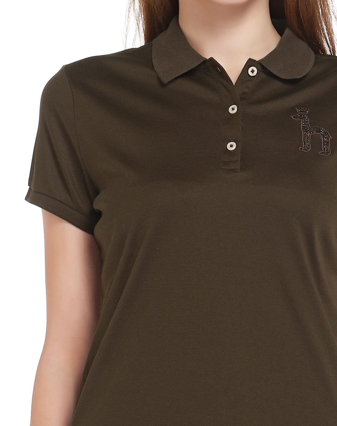 咖啡色时尚百搭短袖polo衫