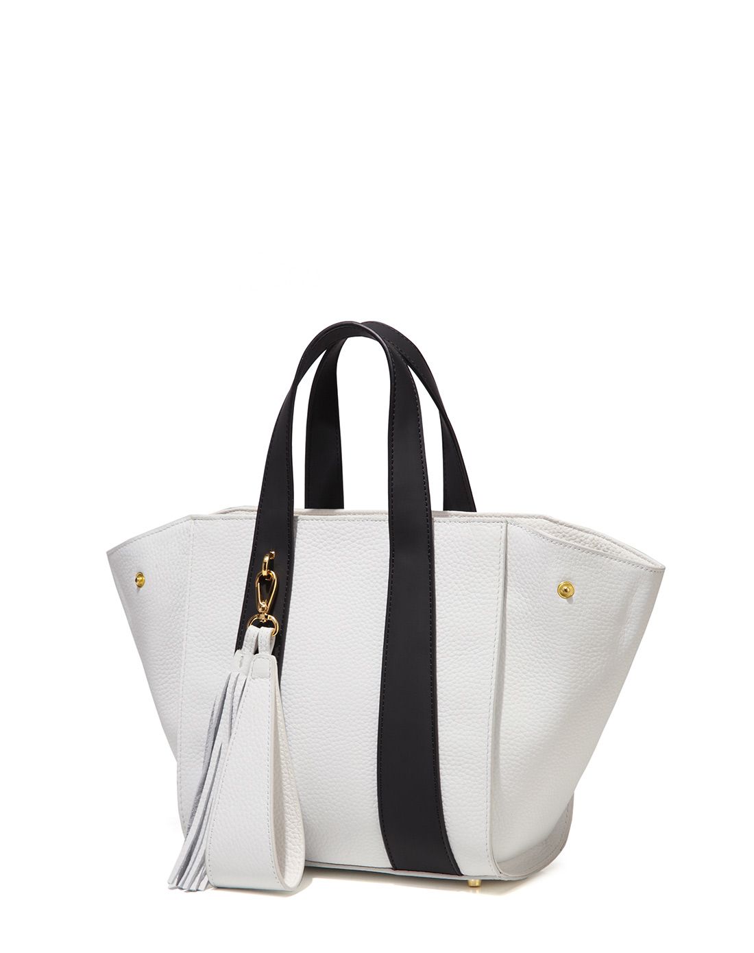 2016新品 女款撞色帆船包白黑撞色牛皮手提包