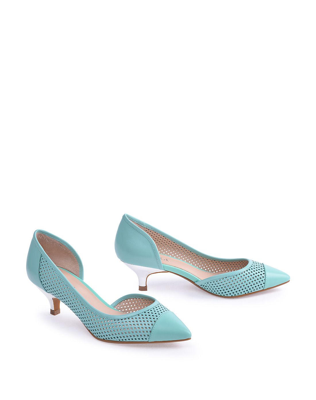 哈森harson集团品牌女鞋卡文女款浅蓝色头层牛皮革中空鞋cs59472-032