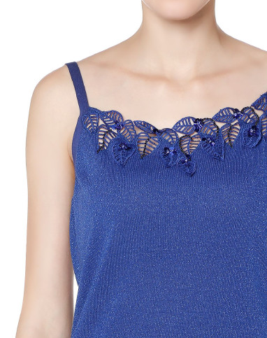 深蓝色斯文简约针织背心