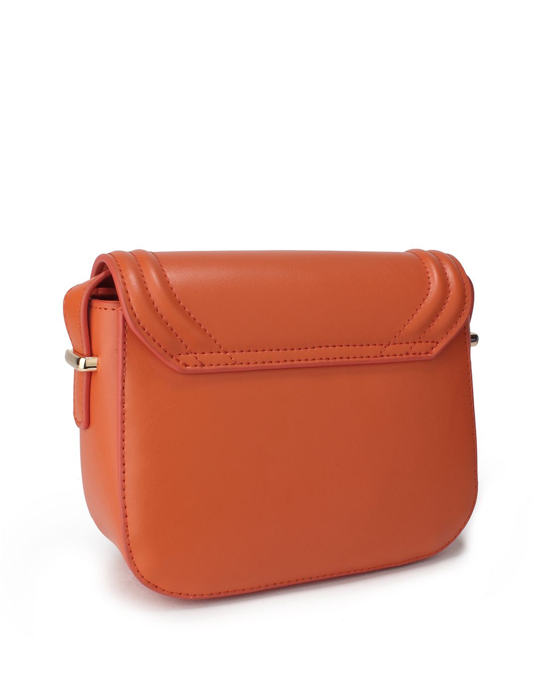 牛皮2016新品甜橙色闲适简约斜挎包