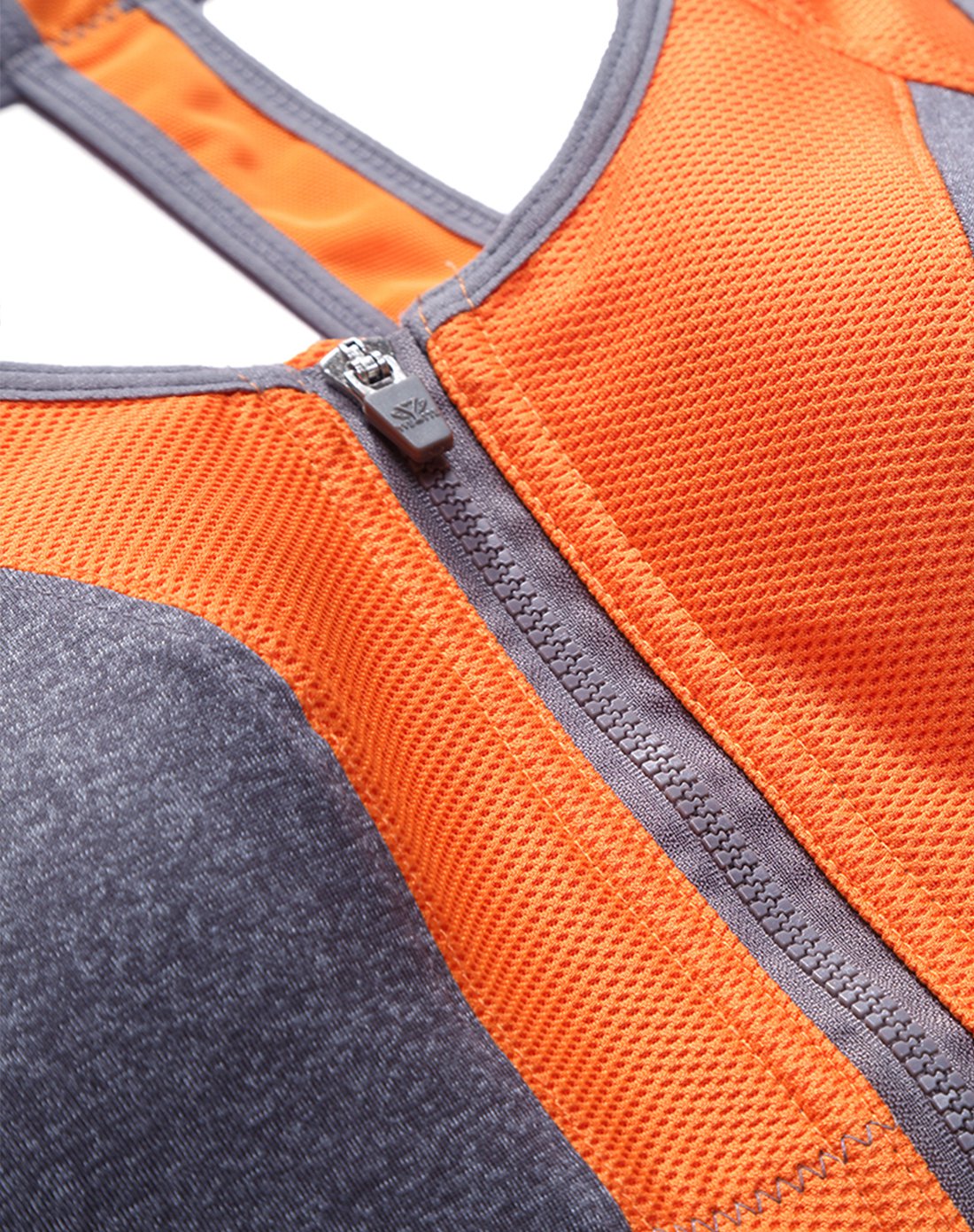 防震透气速干 女士运动内衣 高强度系列深麻灰 橘色