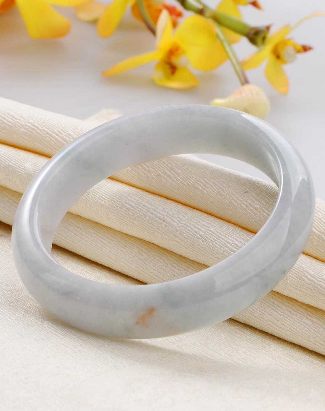 天然翡翠a货豆种水润厚装紫罗兰手镯